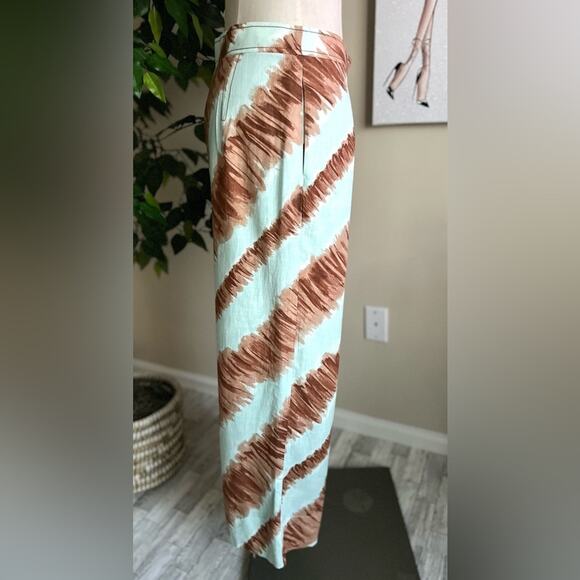 NWT Anthropologie Moon River Coastal Linen Wide Leg Camille Pants Size Medium - Picture 6 of 11